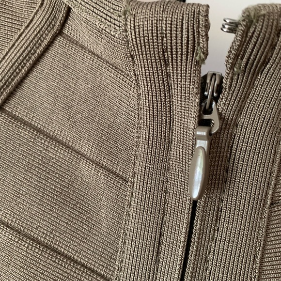 House of CB long sleeve khaki bandage bodycon - Picture 3 of 7